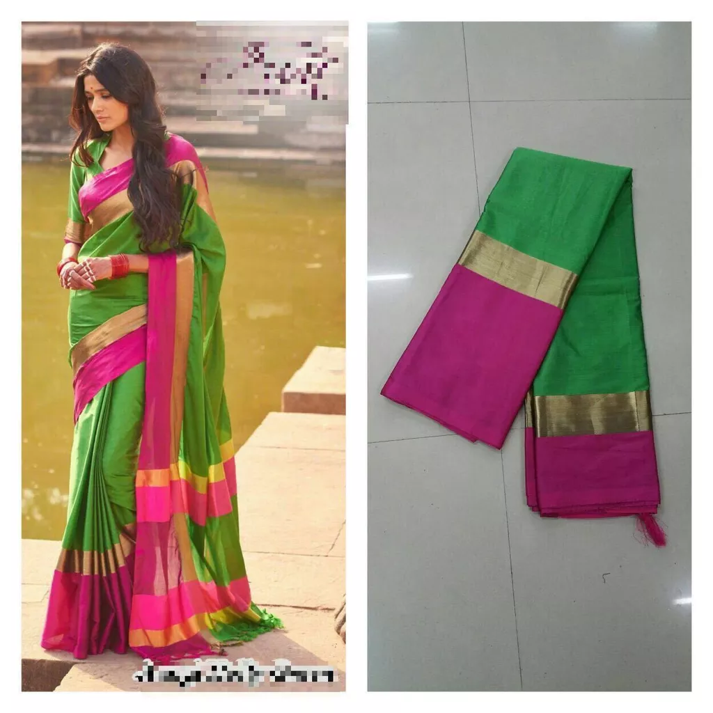 Kartik Fashion Designer Sari Indian Saree Fabric Cotten Silk Party wear Sari Blouse