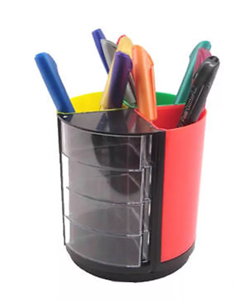 Panku Plastic Pen Stand For Office And Study Table (Assorted Color)