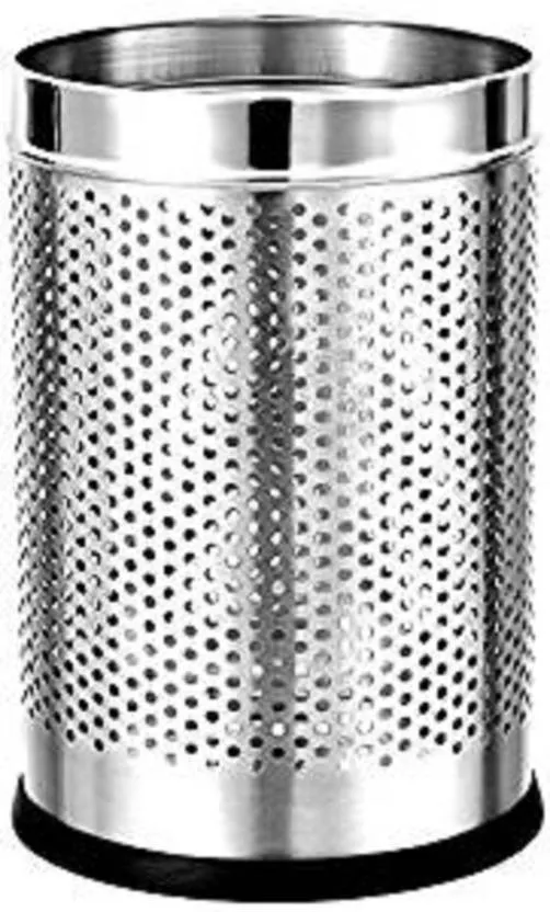 PLANET Stainless Steel Perforated Dustbin / Waste bin / Trash Bin / Garbage bin for Home & Office (8 Liter - 8 Dia X 10 Height inch)