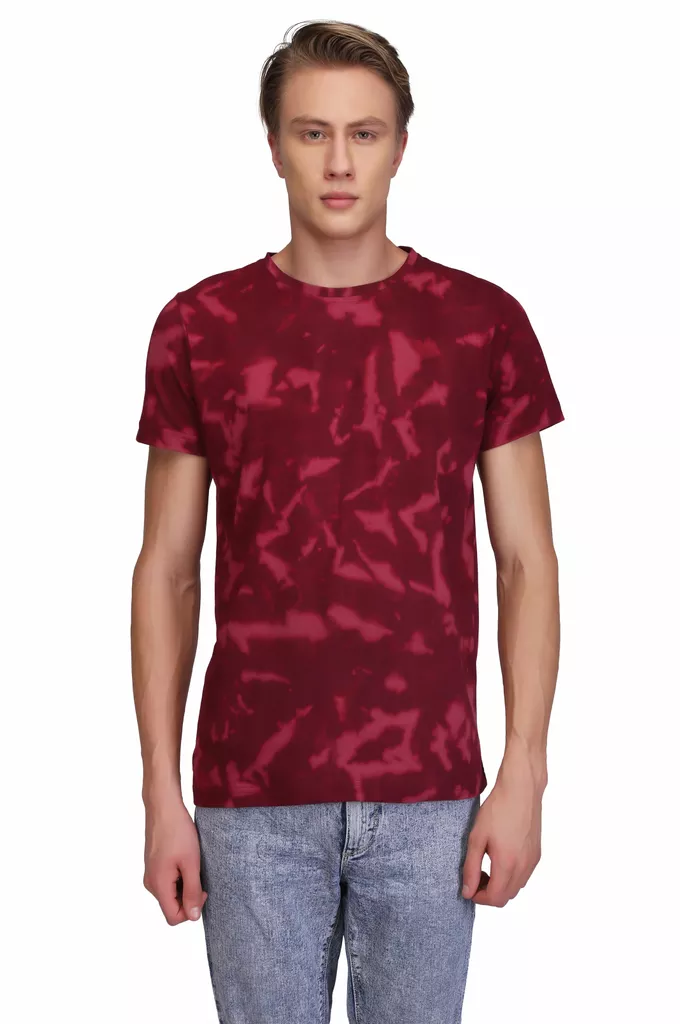Be-Beu Maroon Printed T-Shirt