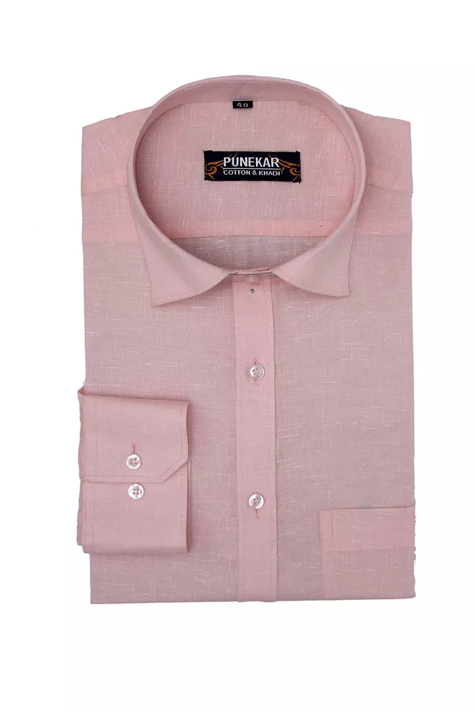 Punekar Cotton Khadi Cream Formal Shirt for Men's