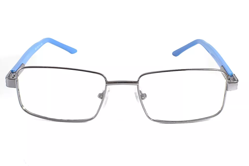 425GMBE50 Gun Metal-Blue Rectangle Full Frame Medium Size 50 Men & Women EyeGlasses