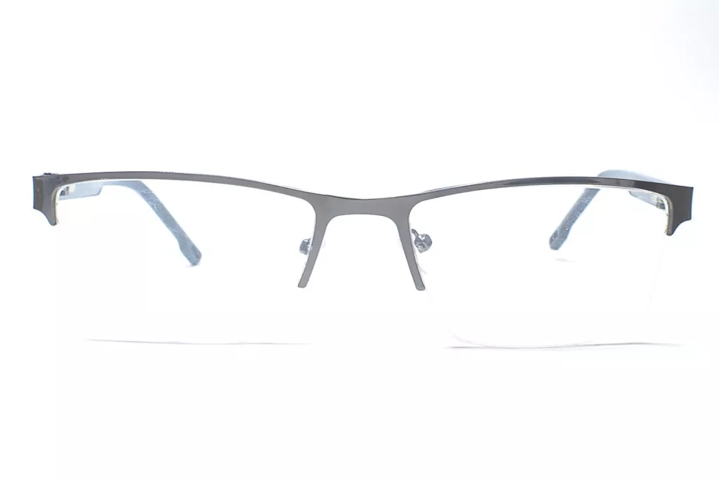 5007C10GMR53 Gun Metal-Red Rectangle Half Frame Medium Size 53 Men & Women EyeGlasses