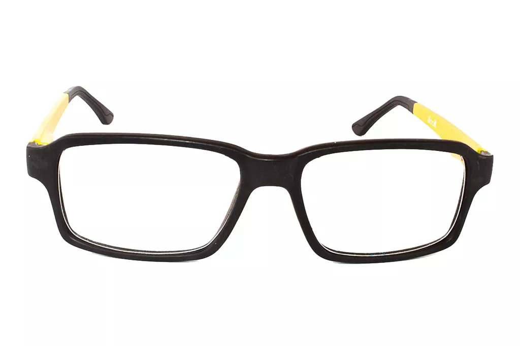 1139-4 Yellow-Black Retro Square Full Frame Medium Size 50 Men & Women EyeGlasses