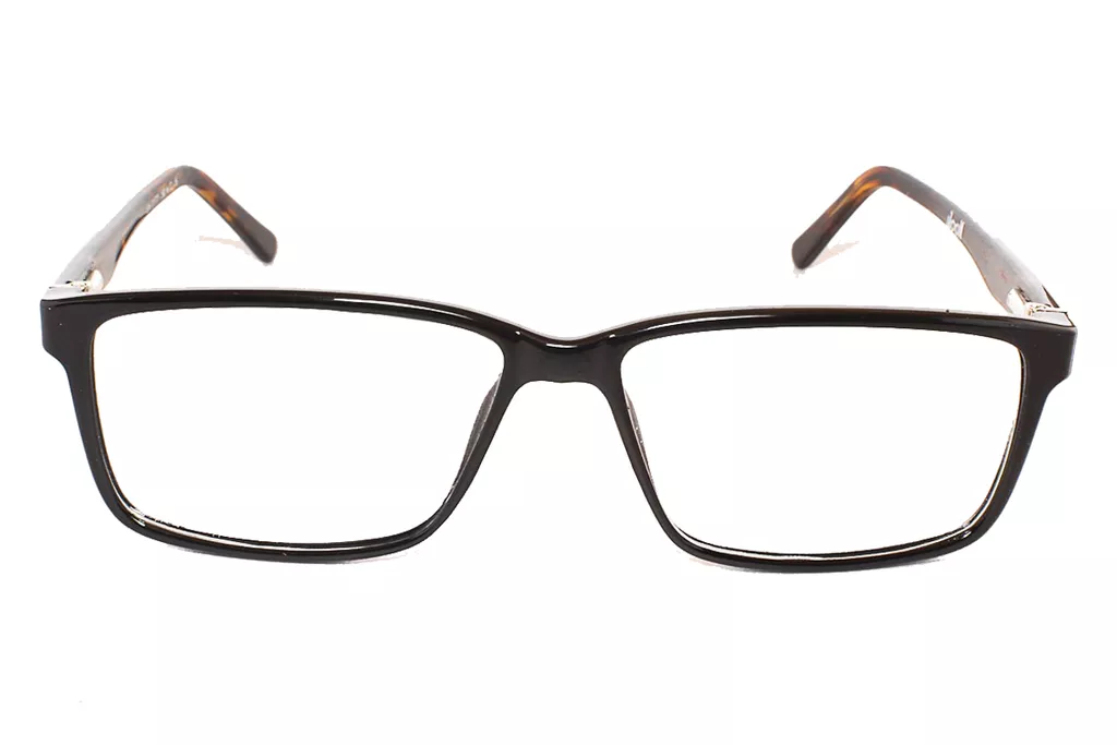 1172-3 Black-Brown Retro Square Full Frame Medium Size 50 Men & Women EyeGlasses
