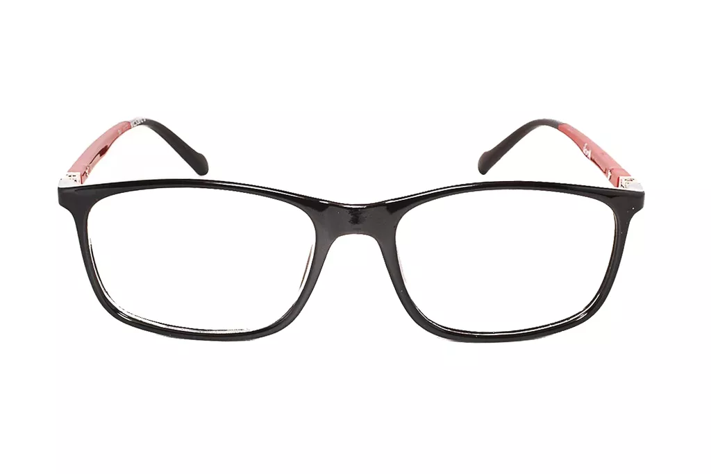 1177-2 Red-Black Retro Square Full Frame Medium Size 50 Men & Women EyeGlasses