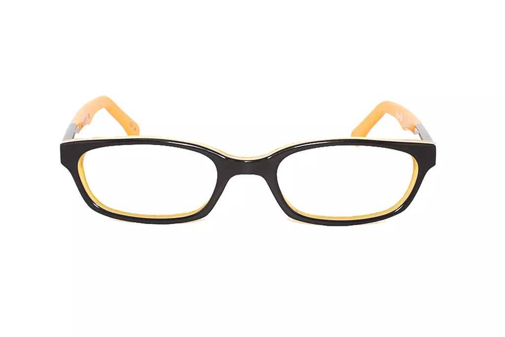Yellow-Black Rectangle Full Frame Small Size 46 Kids EyeGlasses