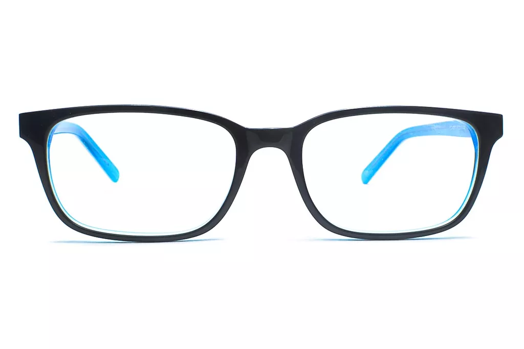 Black-Light Blue Retro Square Full Frame Medium Size 51 Men & Women EyeGlasses