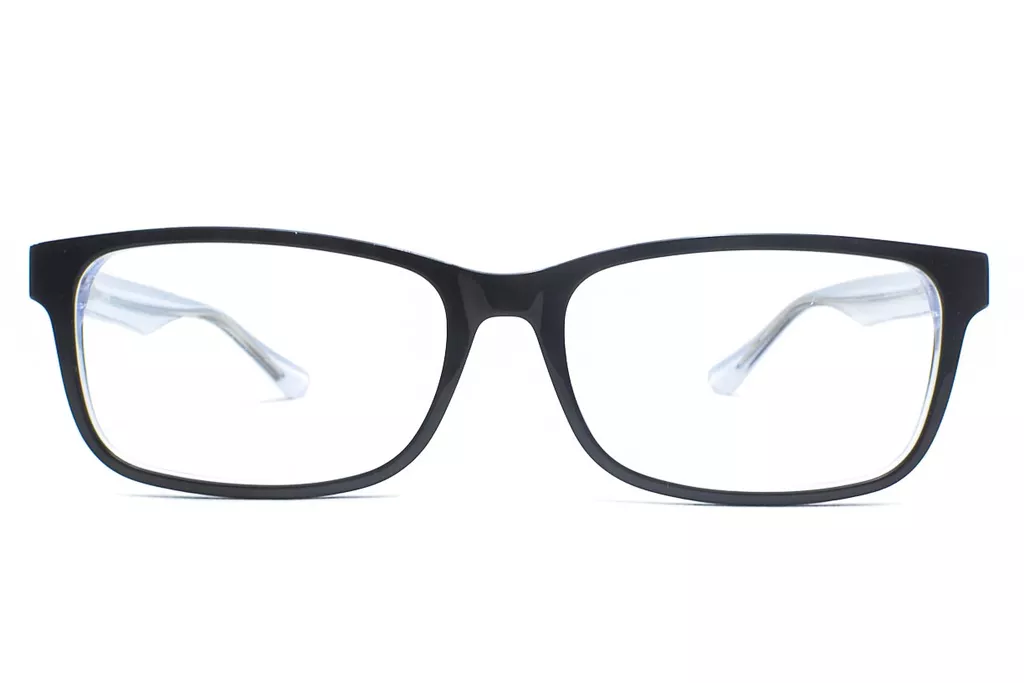 Black-White Retro Square Full Frame Large Size 55 Men & Women EyeGlasses