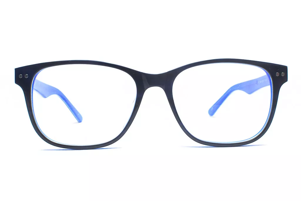 Black-Blue Retro Square Full Frame Medium Size 53 Men & Women EyeGlasses