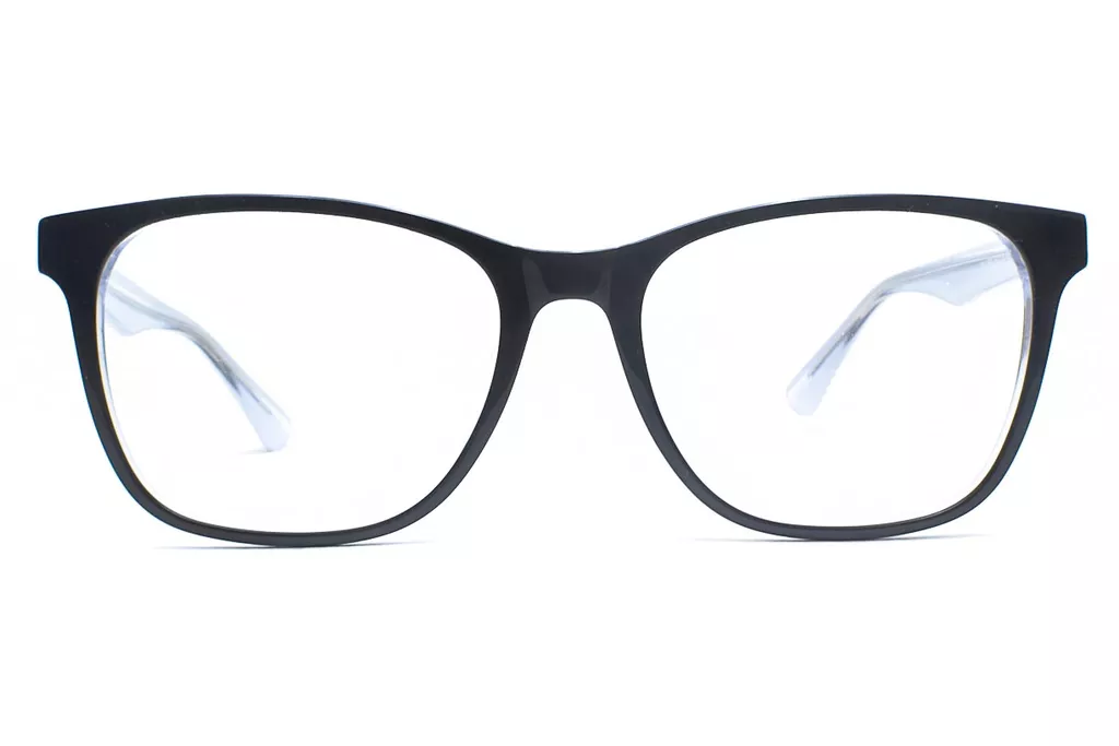 Black-White Retro Square Full Frame Large Size 55 Men & Women EyeGlasses