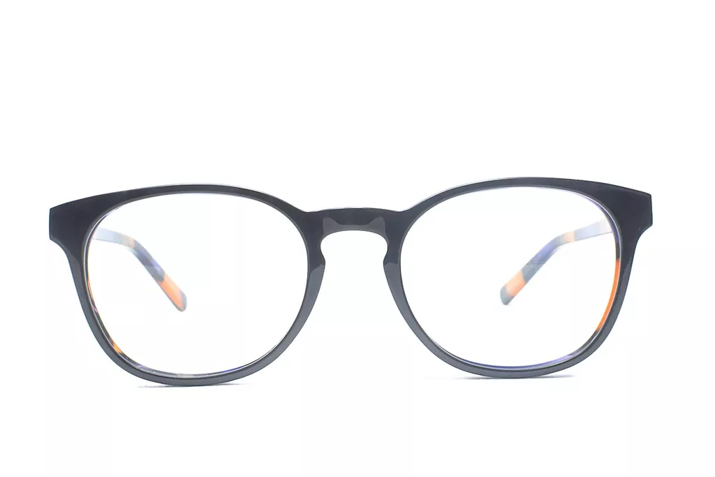 Black-Orange Retro Square Full Frame Small Size 47 Men & Women EyeGlasses