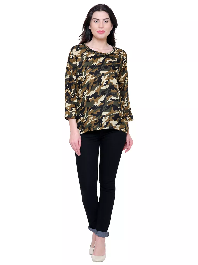 People's Choice, Army Top, Multi Coloure, Top