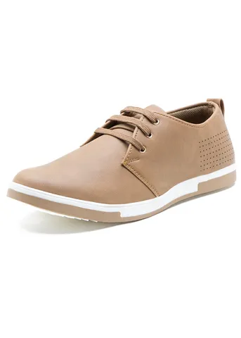 Iroo Men's Brown Canvas Shoes