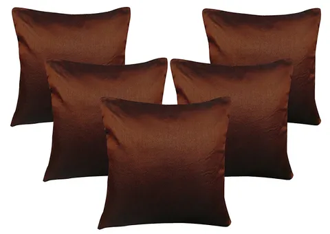 k.s.craft brown plain cushion cover set of 5 pcs 40x40 cm
