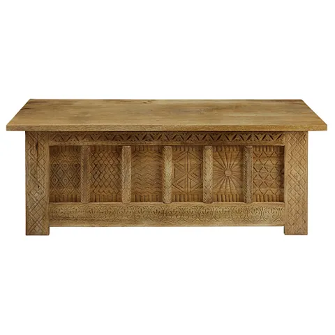 Krisa Hand Carwing Trunk In Natural Finish