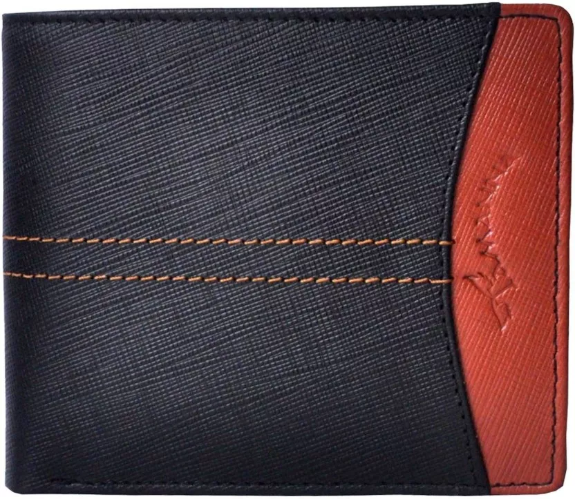 Tamanna Men Black, Tan Genuine Leather Wallet  (8 Card Slots)