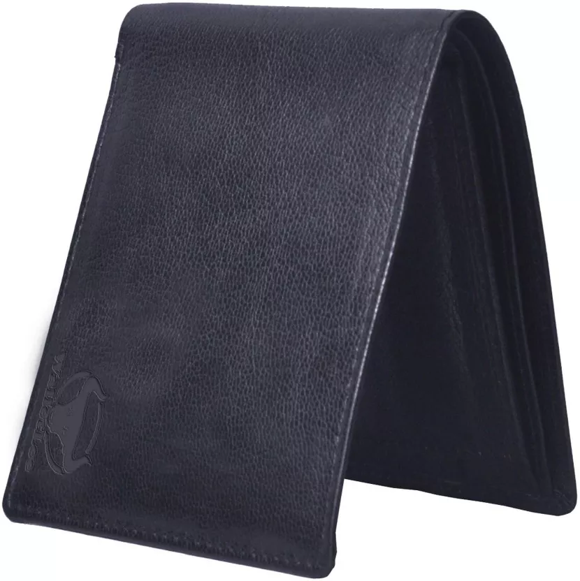 WalletLee Men Black Genuine Leather Wallet  (3 Card Slots)