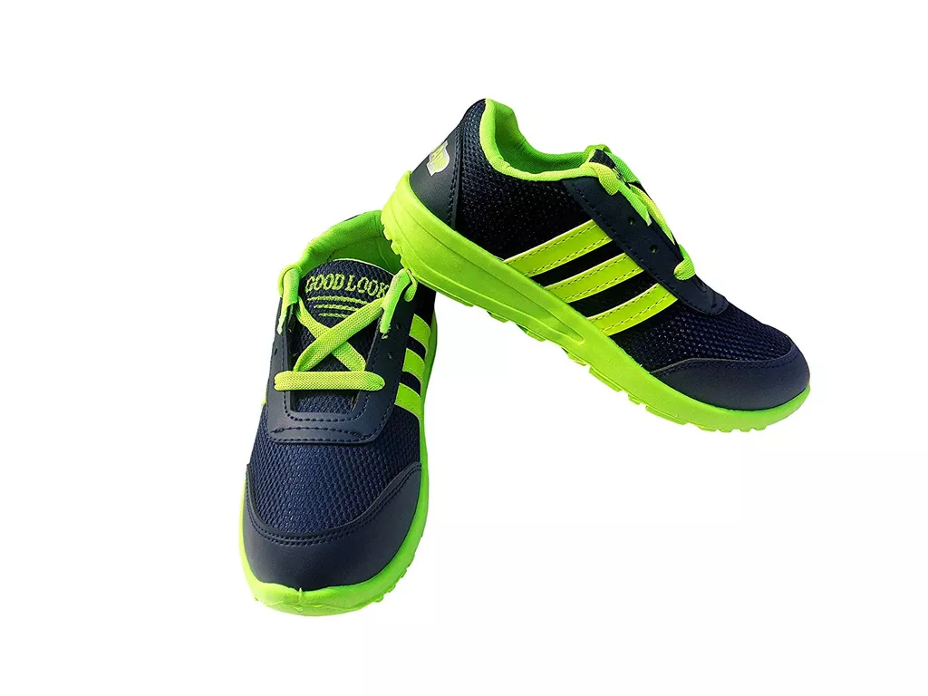 Stylish Good Looking What's App Sports Shoes for Boys/Kids - Navy Blue/Green