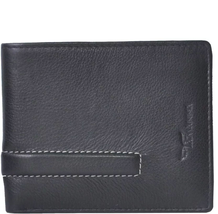 Tamanna Men Black Genuine Leather Wallet  (7 Card Slots)