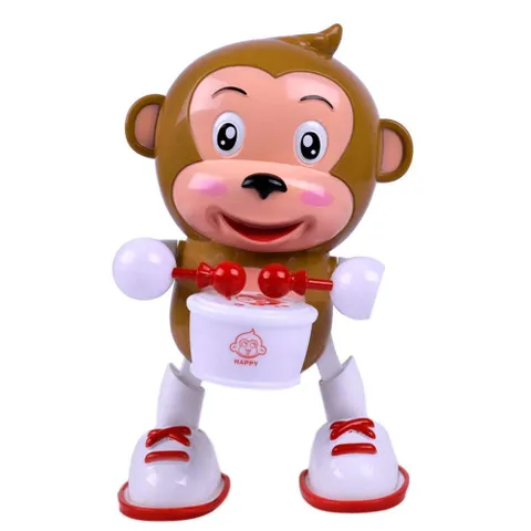 HARDIK TOYZ Electronic Monkey Drummer Toys with Flashing LED Light Dancing Musical Toy for Kids Children