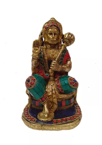 Hindu God Shiva Idol Lord Shiva Statue Mahadev Sculpture Stone Hand Work Showpiece � 15 cm (Brass, Multicolour)