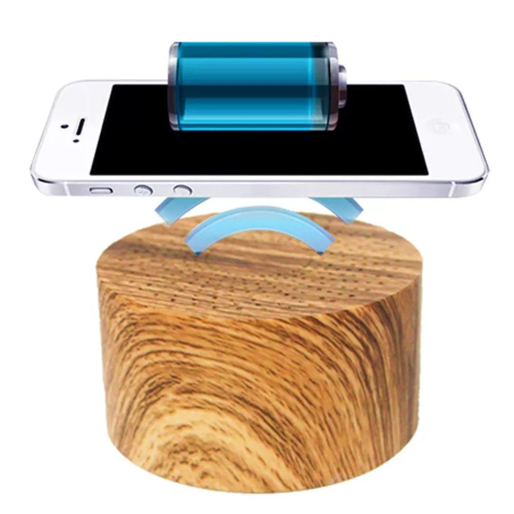 AE Wood Mini Speaker,Outdoor Wireless Hands free Wooden Bluetooth Speaker with Subwoofer / FM radio /USB port /TF card, AUX & Phone call answering feature/