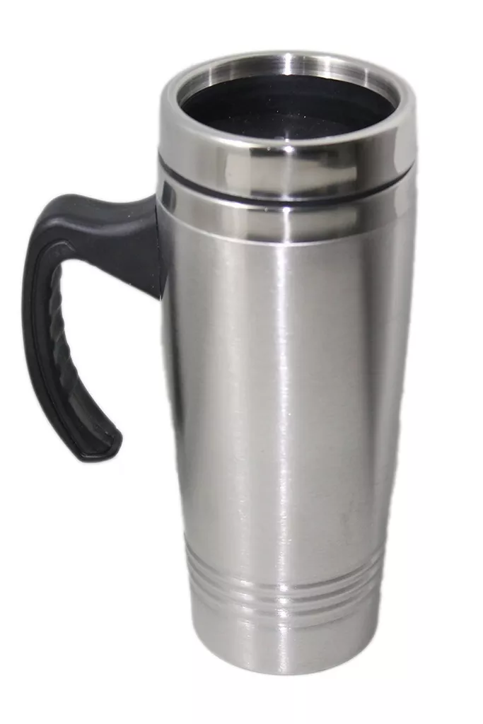 BRANDYOURBRAND AE Stainless Steel Travel Mug with Spill Proof and Sipper Lid (Silver, 400ml)