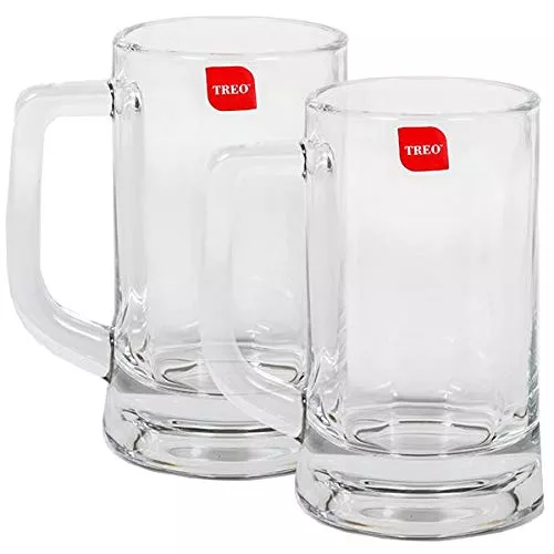 Treo By Milton Munich Cool Beer Mug Set, 359ml, Set of 2, Transparent