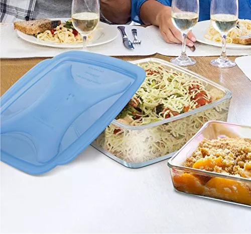 Rising Star Treo Borosilicate Square Dish with Microwavable Lid, 1000 ml