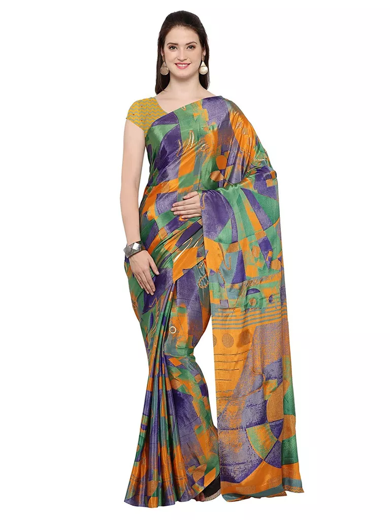 Women's Multi Georgette Saree with Blouse - 537S68