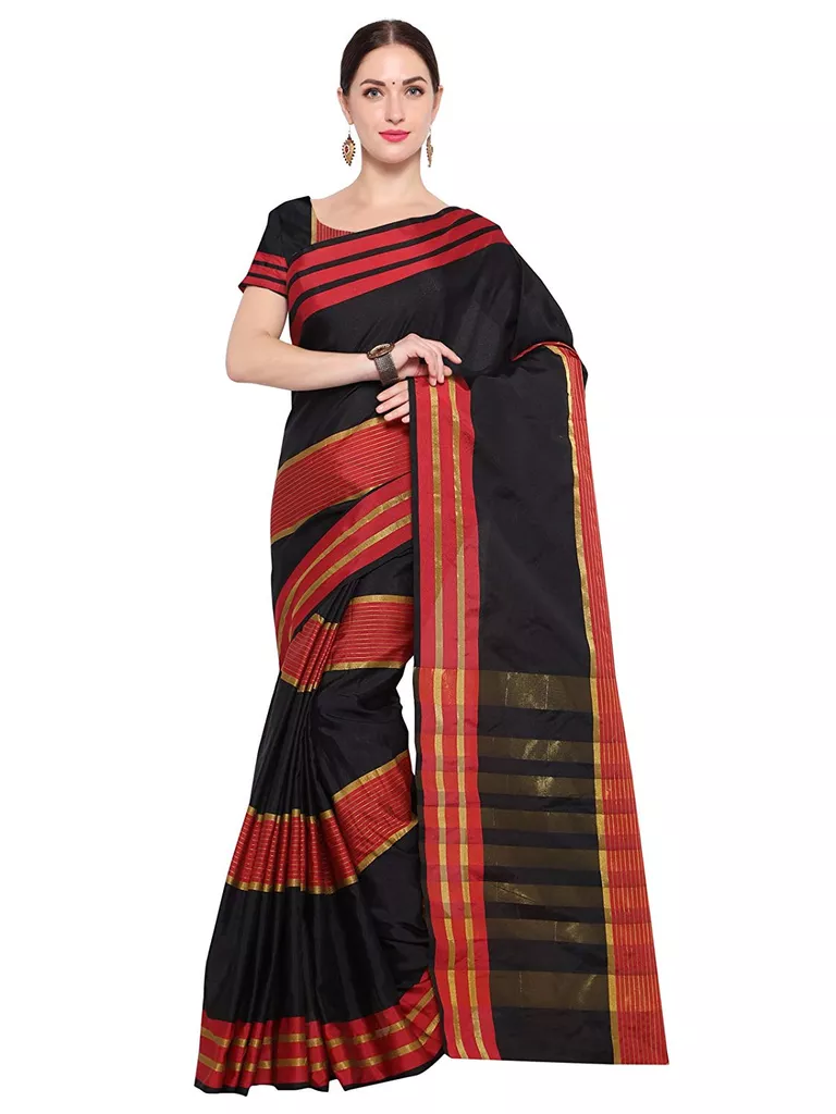Women's Kota Silk Saree With Blouse Piece(553S_Multicolor)