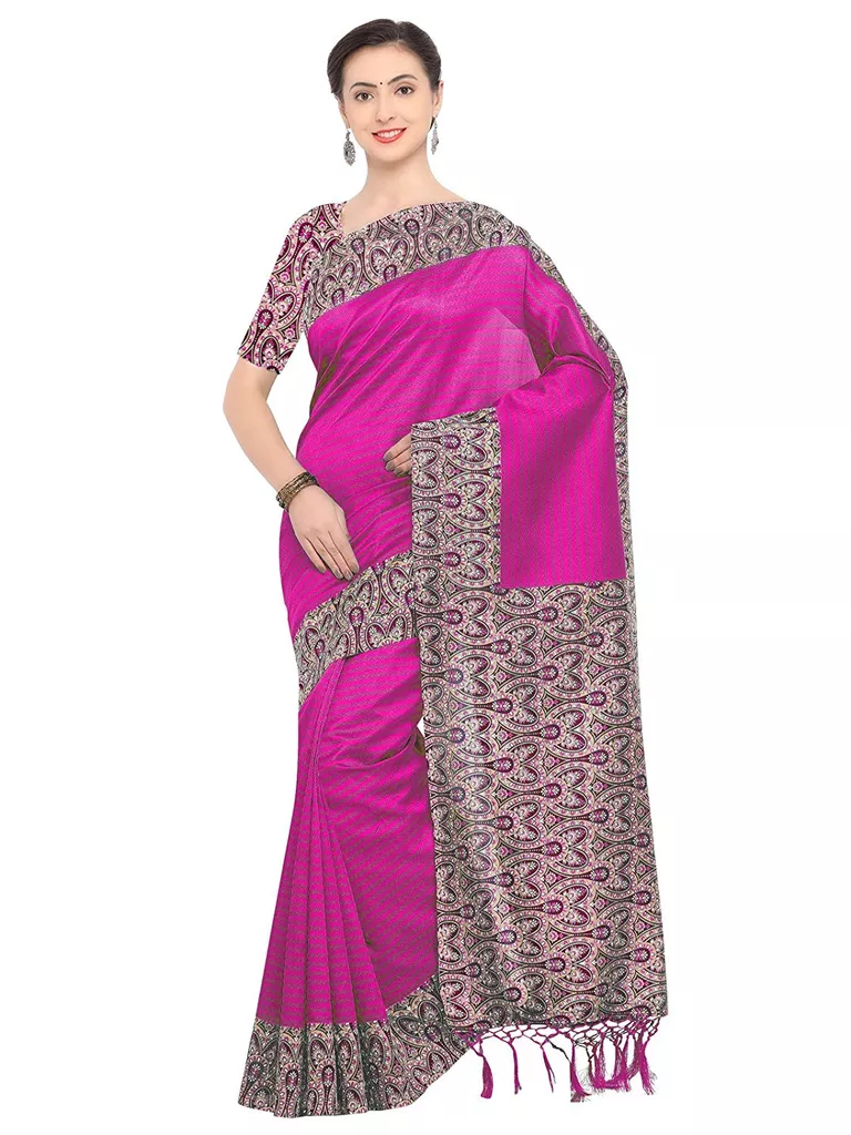 Women's Pink Poly Silk Saree - 575S10008