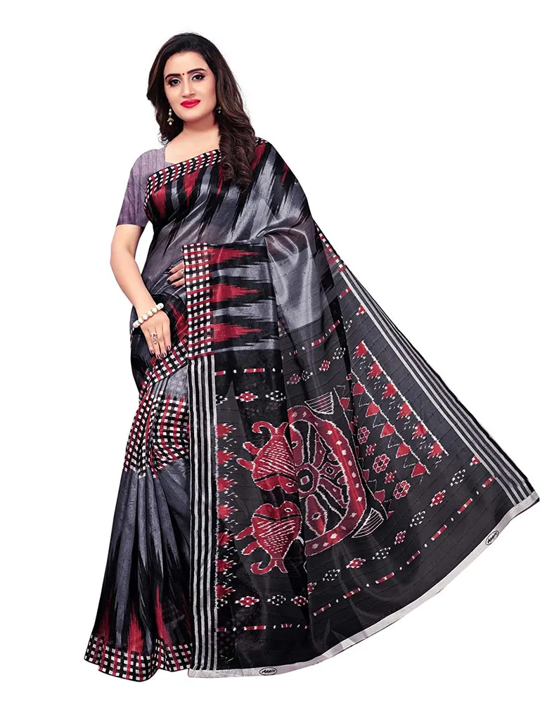 Women's Bhagalpuri Silk Printed Saree with Blouse