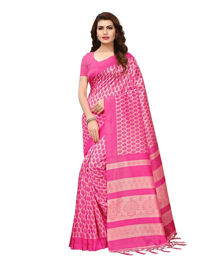 Women's Poly silk Paisely Printed Saree with Blouse