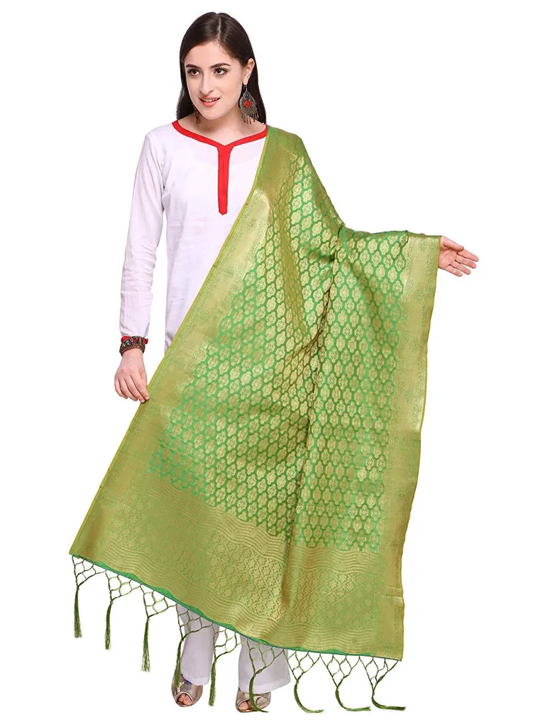 Women's Poly Silk Woven Banarasi Dupatta