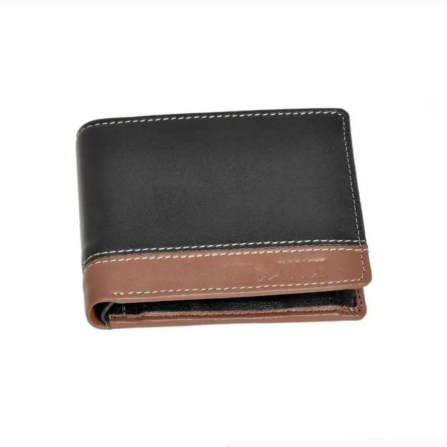SHIPTOUCH Men Black Genuine Leather Wallet (8 Card Slots)