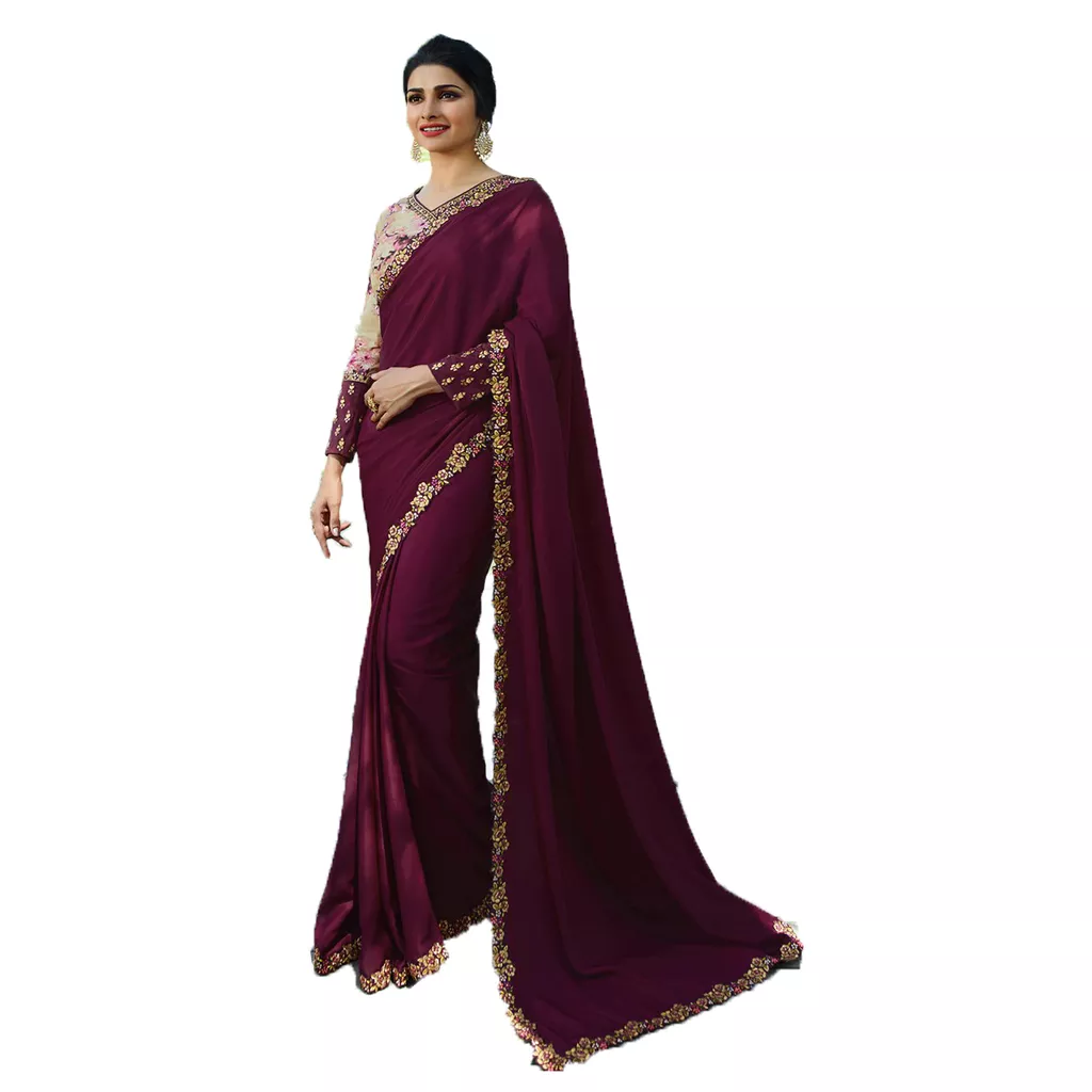 Makhanchor Purple Silk Saree