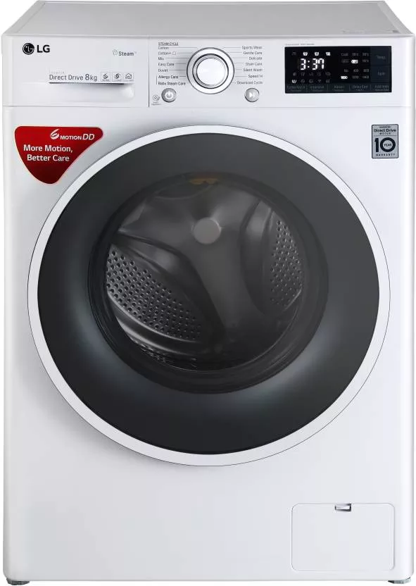 LG 8 kg Inverter Fully Automatic Front Load Washing Machine White  (FHT1208SWW)