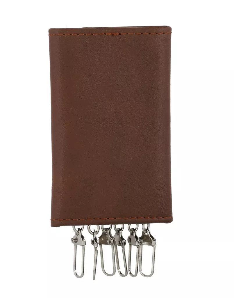 Maskino Leather Bank Lockers Cum 6 Key Pouch (Brown)