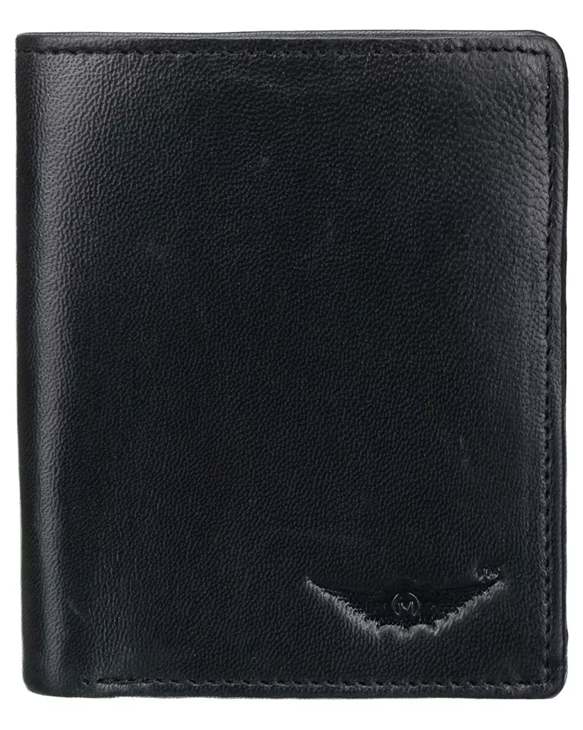 Black Pebble 100%Genuine Leathers Black Bi-Fold Wallet (MW020) by Maskino Leathers