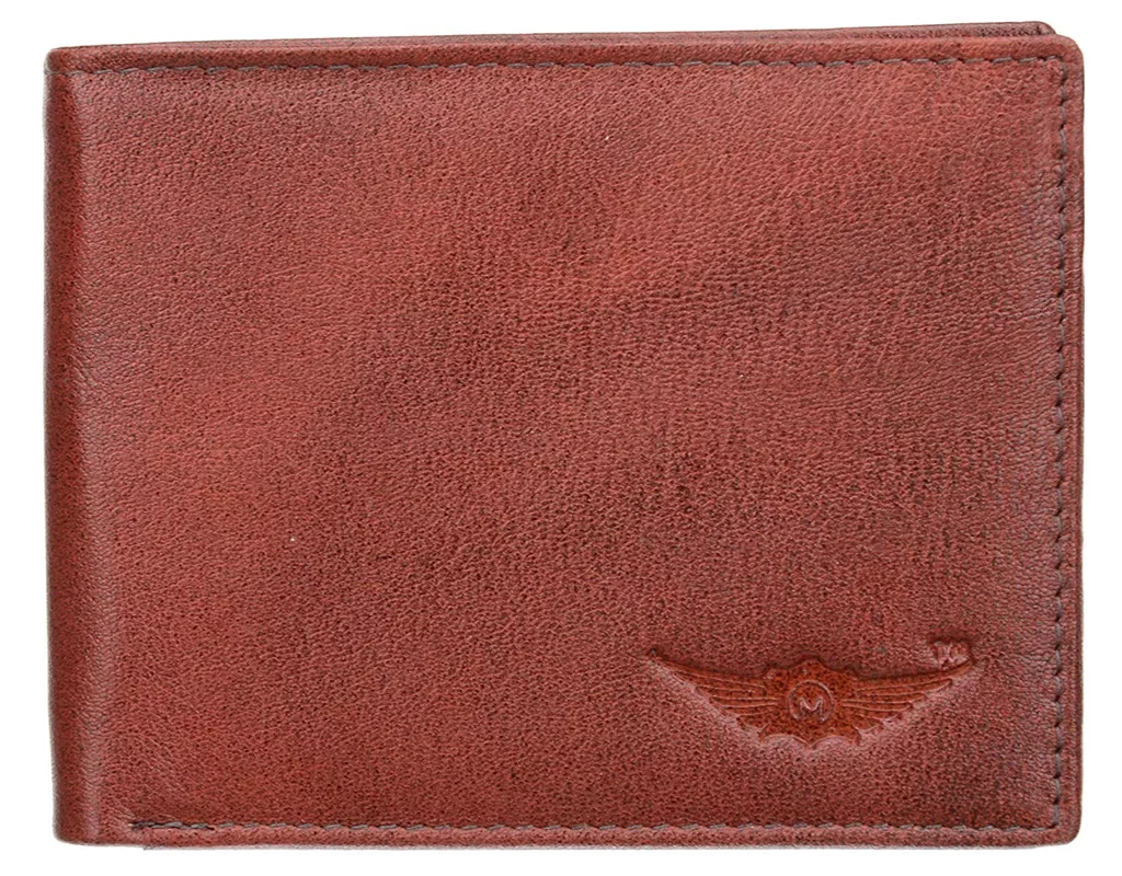 GingerBread Brownish 100%Genuine Leather Bi-Fold Wallet (MW002) by Maskino Leathers