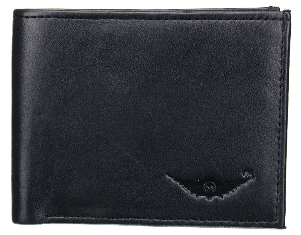 King black 100%Genuine Leather Bi-Fold Wallet (MW001) by Maskino Leathers