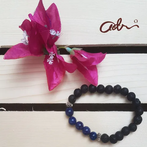 Lava Beads Bracelet - Blue
