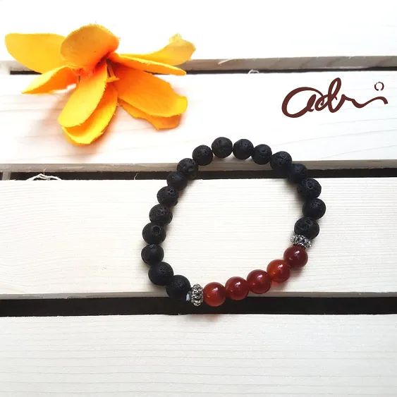Lava Beads Bracelet - Red