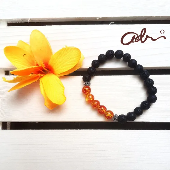 Lava Beads Bracelet - Orange