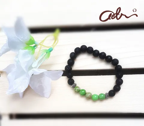 Lava Beads Bracelet - Green