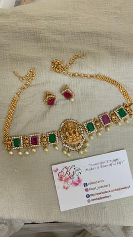 Lakshmi cz necklace with stud