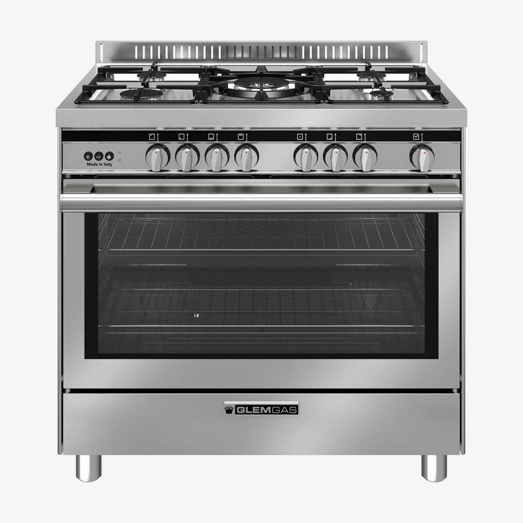 GLEM GAS Cooker 5 Full Gas Burner Full Safety Silver ST9612RI (965RI)