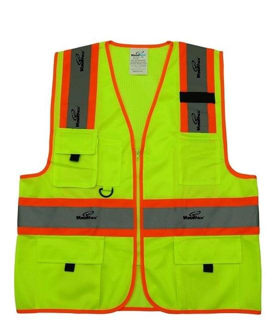 VAULTEX | Reflective Fabric Net Vest With 4 Pockets Yellow Size-S - 5XL ...